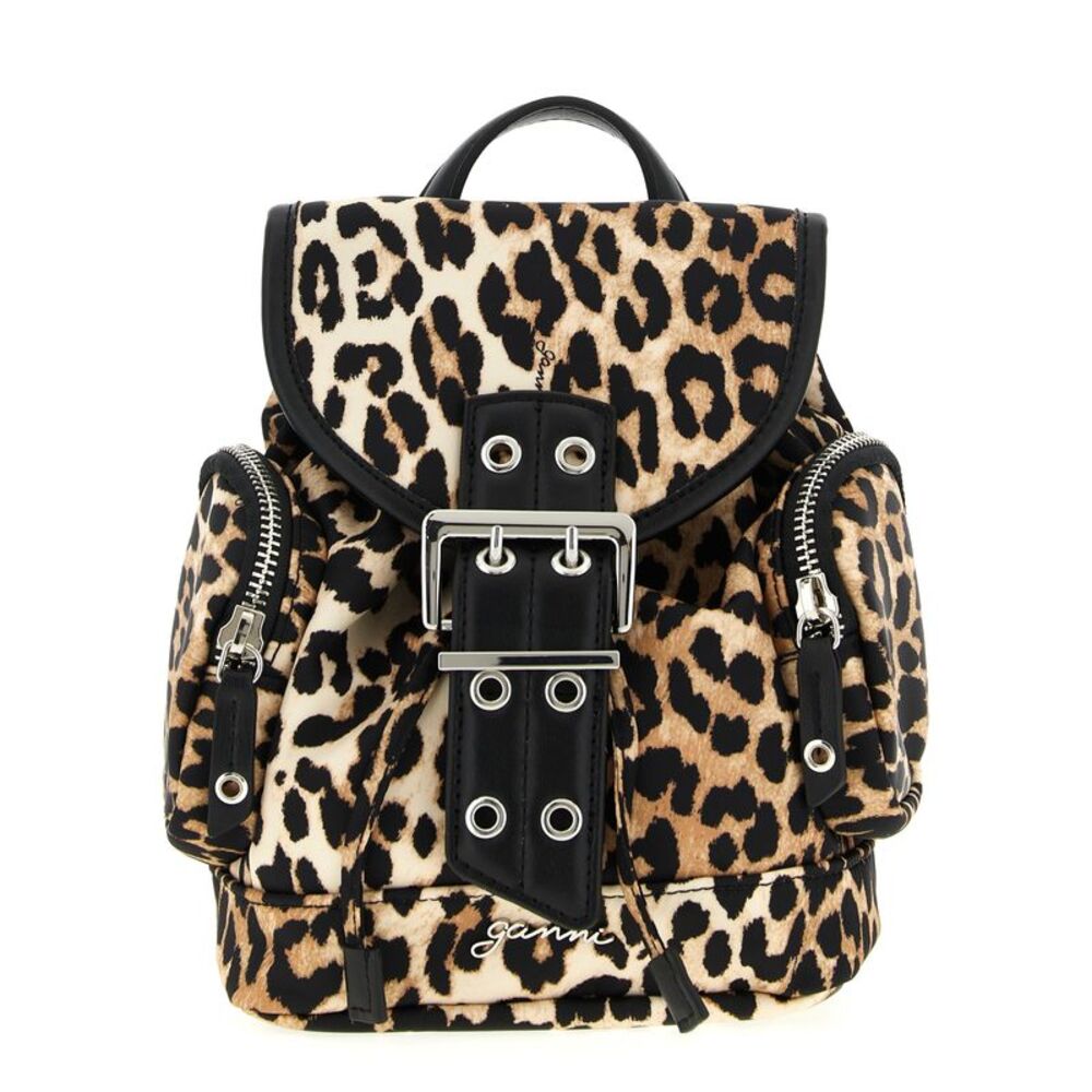 Ganni Brown Recycled Polyamide Women's Backpack